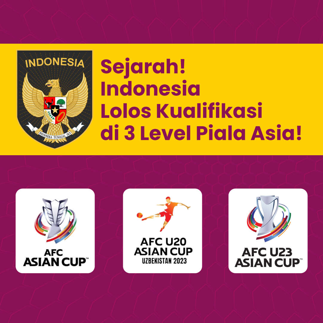 Sejarah!  Indonesia Lolos Kualifikasi di 3 Level Piala Asia!